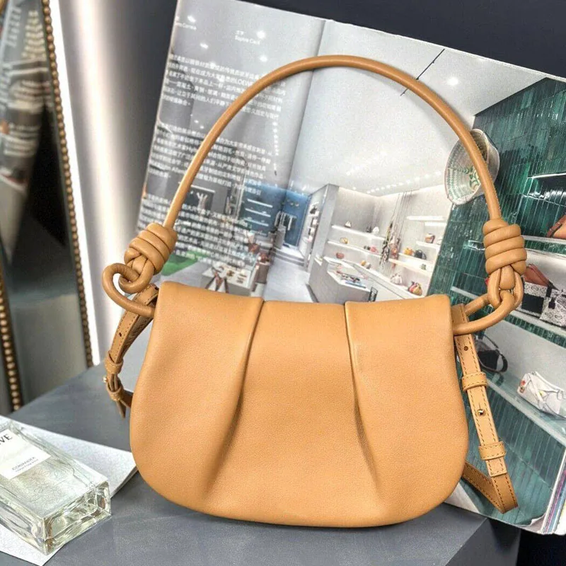 

2024 Women Genuine Leather Bag Calfskin High quality Bag Luxury Designer Real Leather Tie a knot Shoulder Bag For Lady Simple