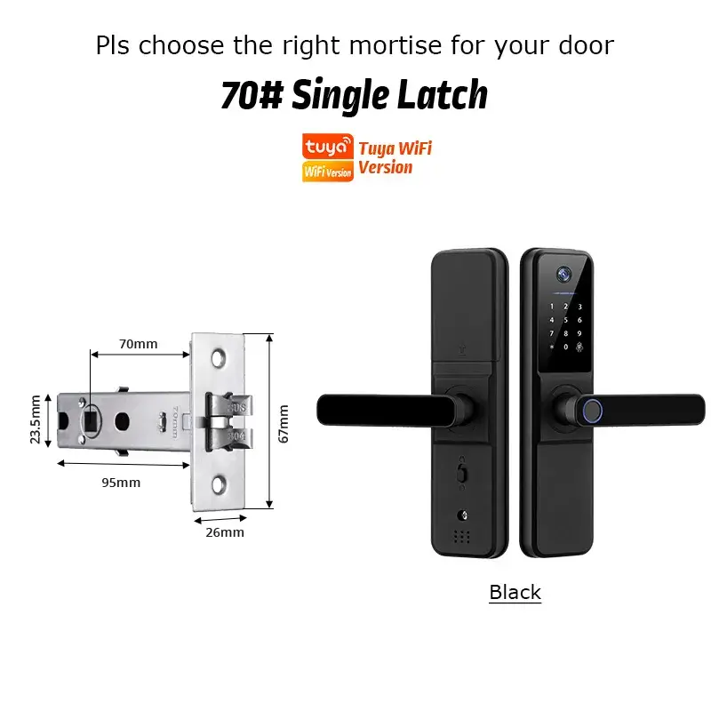YRHAND H01 Fechadura Eletronica Tuya Wifi Digital Electronic Smart Door Lock With Biometric Camera Fingerprint IP66 Smart Lock - Image 17