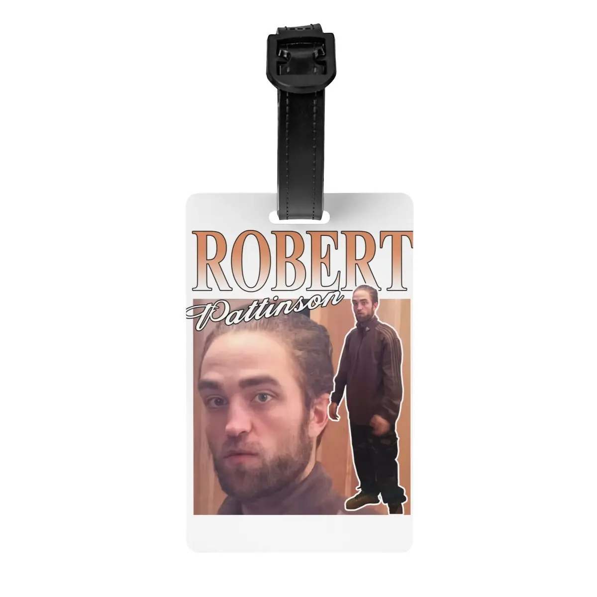 

Funny Robert Pattinson Standing Meme Luggage Tags for Suitcases Cute Vintage Rob Baggage Tags Privacy Cover ID Label