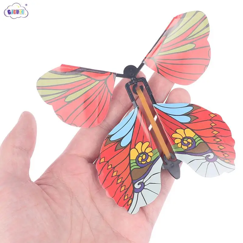 

10pcs Magic Wind Up Flying Butterfly Surprise Box Explosion Box In The Book Rubber Band Magic Fairy Flying Toy Gift