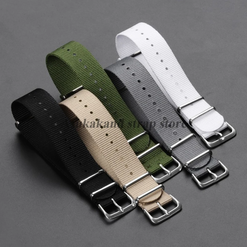 Canvas Nylon One-Piece Loop Watch Strap - Versatile Wristband