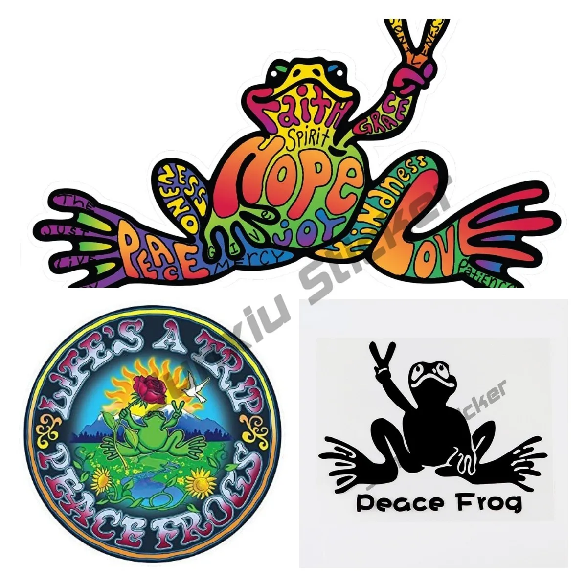 

Funny Decal Enjoy It Peace Frogs Hope Car Sticker Laptop Guitar Motorcycle Auto Surfboard Decoration Accessories