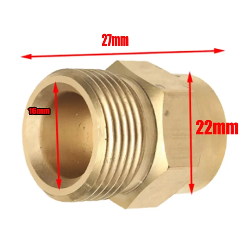 M22 Male Adaptor 1Pcs 1pc 22x12x29mm Brass For High Pressure Water Tools Internal And External Thread Long Life