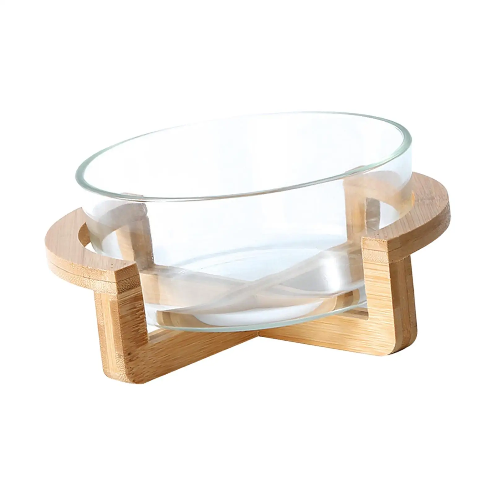 Salad Serving Bowl Serving Utensils with Wooden Stand Cake Bowl Dessert Bowl Food Bowl for Fruits Appetizer Snacks Party Home