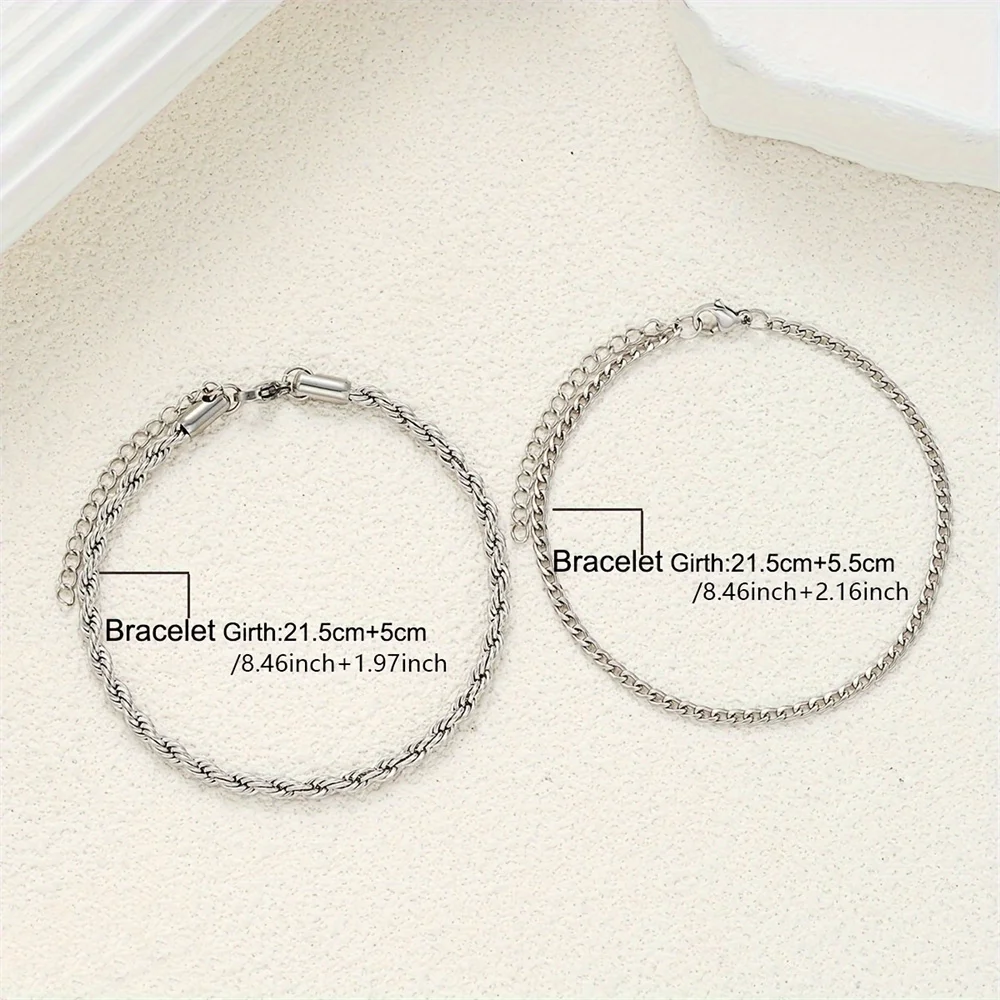 Silver Anklet Bracelet Ankle Chains 2pcs