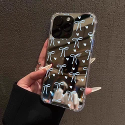 Vibrant Bow Mirror Phone Case with Makeup Mirror and Shockproof Soft Cover - iPhone 12 Pro (1)
