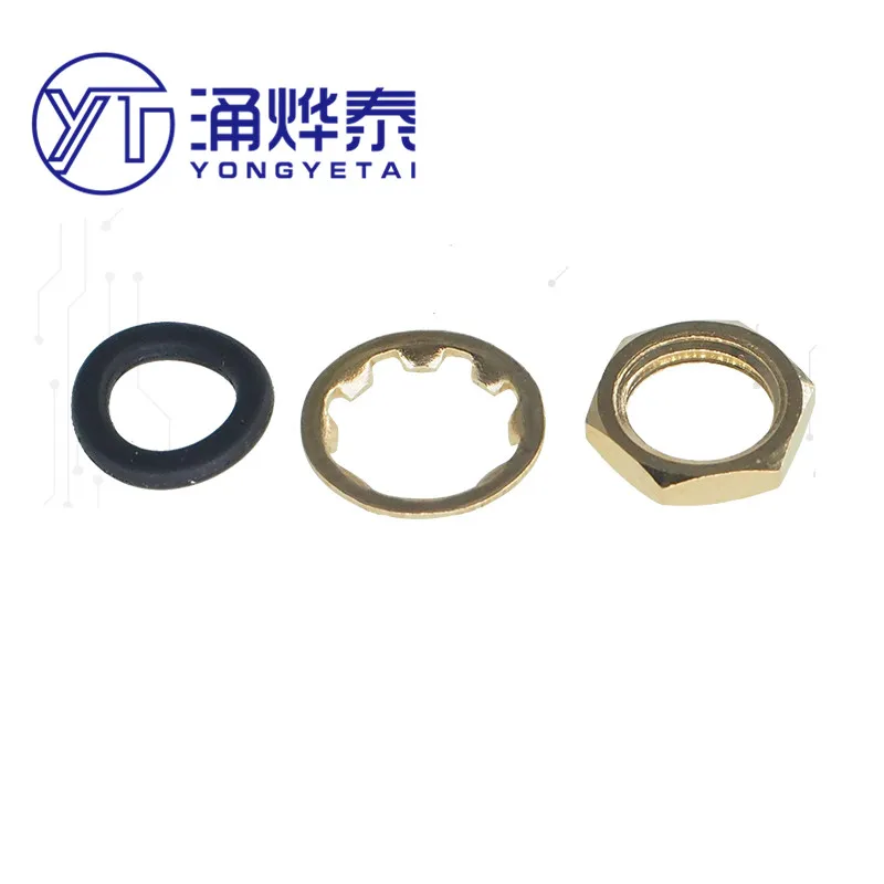 

YYT 20PCS SMA nut gasket black rubber ring antenna base accessories gold-plated copper black ring