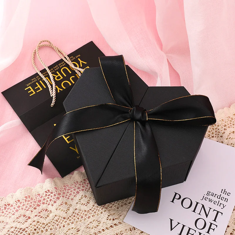 Heart Shaped Gifts Box With Bows Valentines Day Wedding Gift Packaing Box Baby Shower Party Decoration Candy Flower Jewelry Box