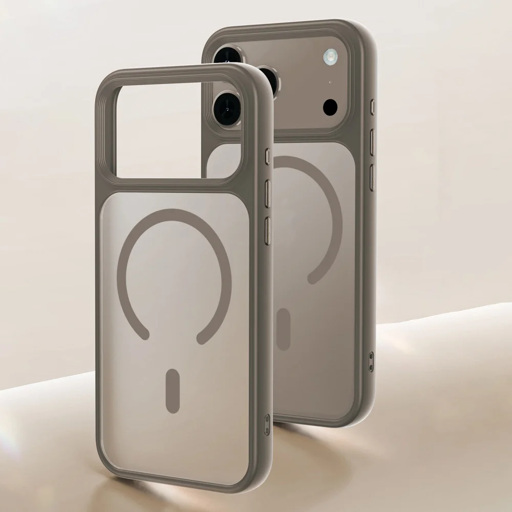 Magsafe-Compatible Shockproof Glossy Clear Armor Case with Magnetic Wireless Charging