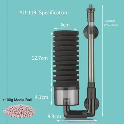 Enhanced Aquarium Bio Filter Sponge for Efficient Filtration and Aeration (YU-119 filter set)