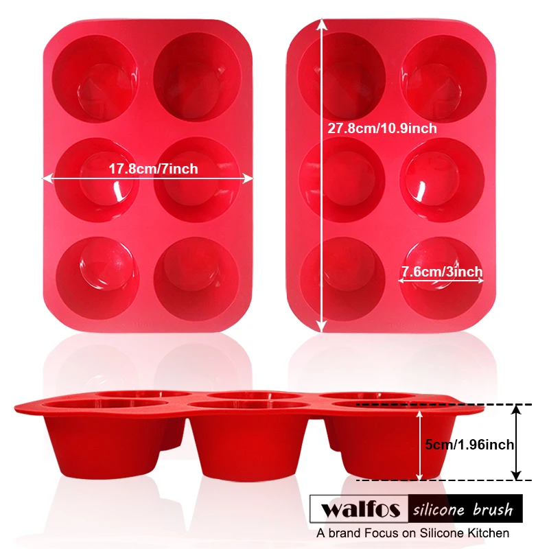 WALFOS Non-Stick Silicone Cake Mold Muffin Cupcake Baking Pan Tray  Chocolate Mould Cake Decorating Tools Kitchen Accessories