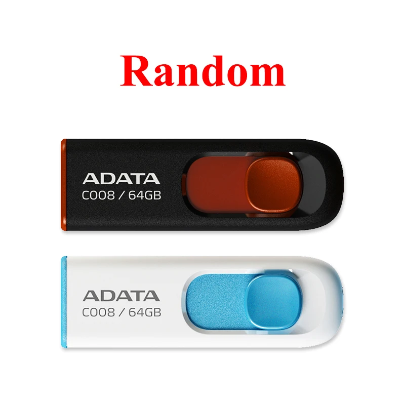 USB Flash Drive Flash Drive Original ADATA USB 2.0 Retractable Flash Drive C008 64GB 32GB 16GB Memory Stick USB Pendrive For Computer