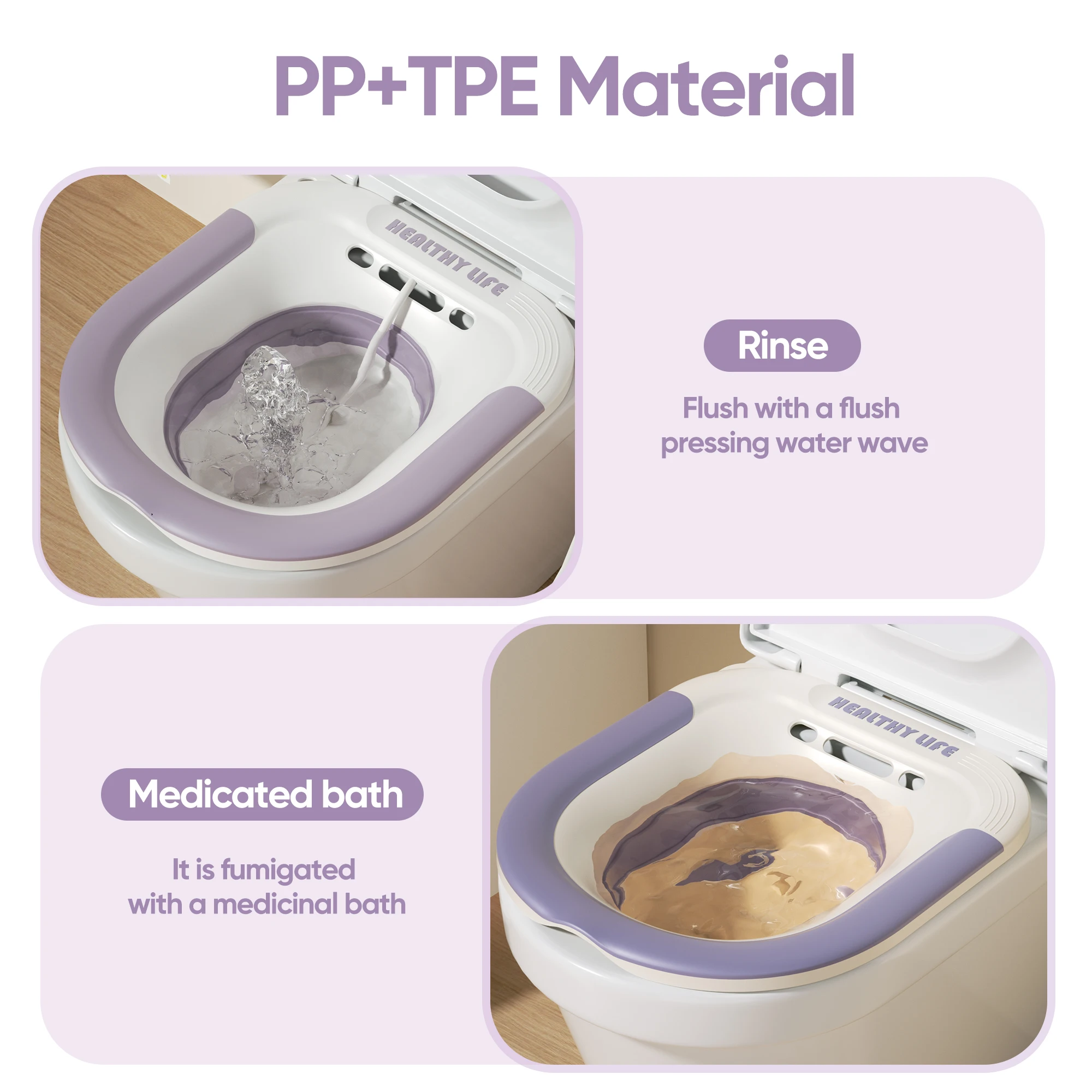 Folding Toilet Sitz Bath for Women Postpartum Perineal Care Soaking Basin Hemorrhoid Relief Wash Tub Portable Design