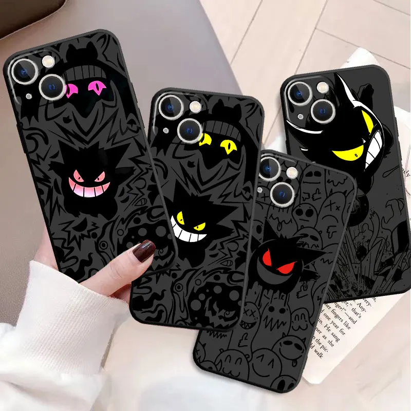 Pokemon Red Gengar P-Pikachu Custodie In Silicone Per Apple Iphone 13 12 11 Pro Max 7 8 12 Mini Xs Xr X 5 5S Se 6 6S Plus Cover Per Telefono