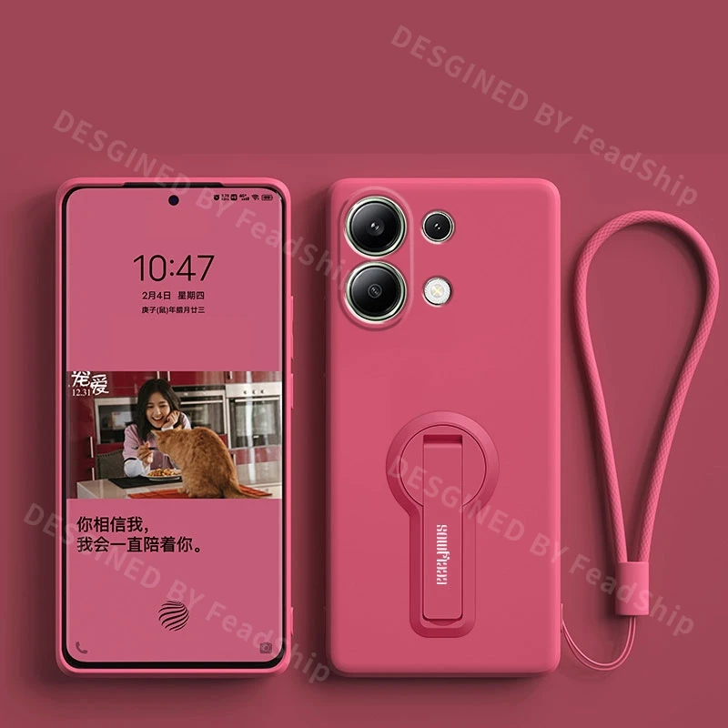 Liquid Silicone Shockproof Protective Phone Case with Holder Bracket