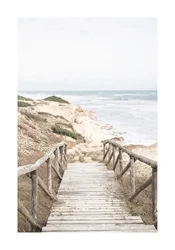 Tropical Blue Sea and White Sand Beach Canvas Wall Art - 40x60cm No Frame (PURPLE)