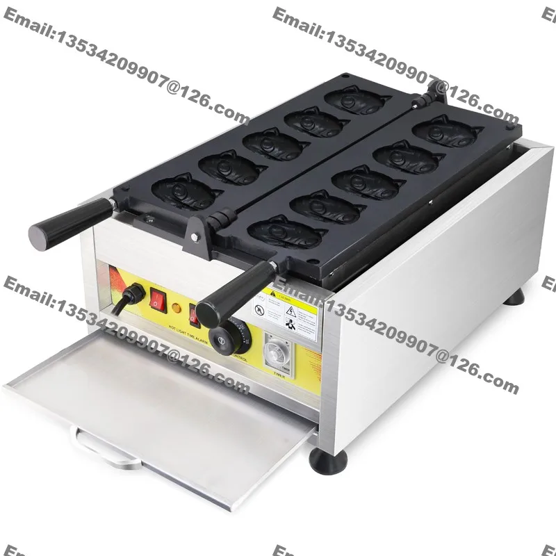 CommercialUseNonstick110v220vElectricCatHeadShapedWaffle