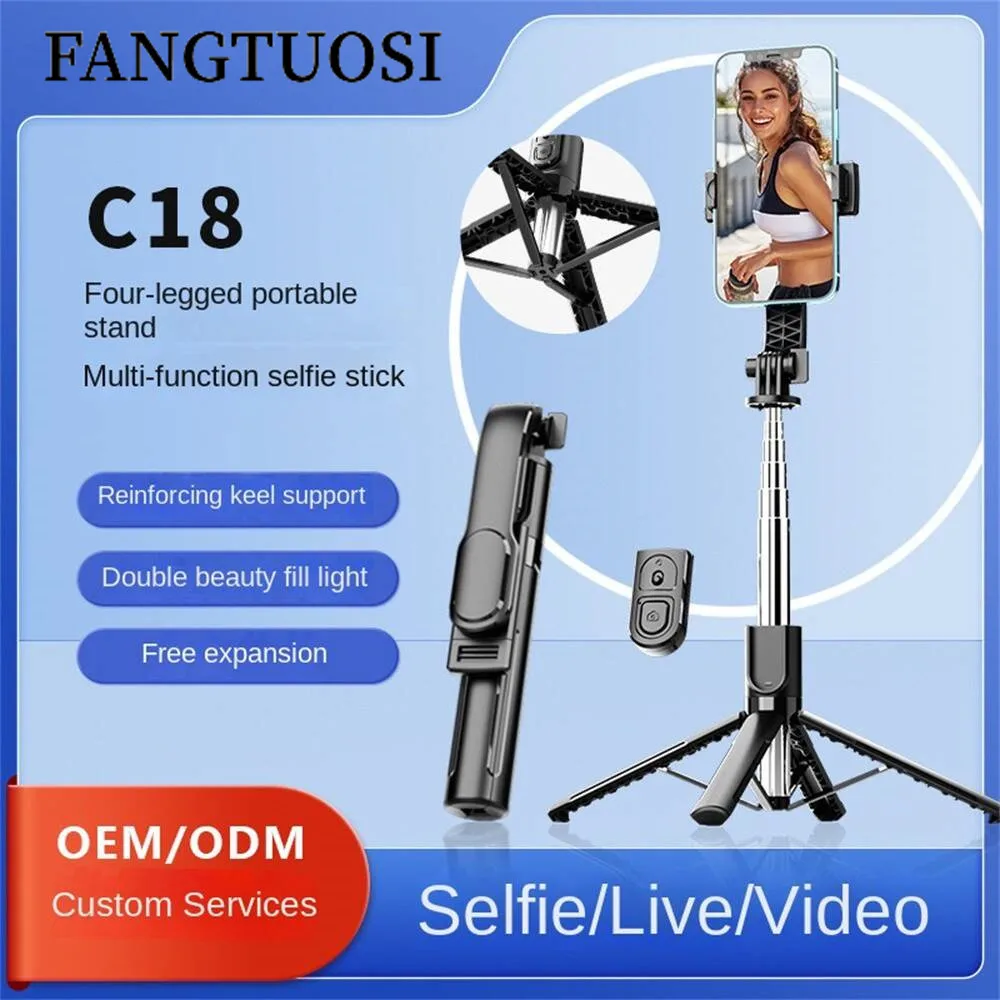 Wireless Selfie Stick 40 Inch Tripod with Bluetooth Remote Portable Foldable Stand for Smartphone Vlog Shooting Record Selfie Stick Tripod