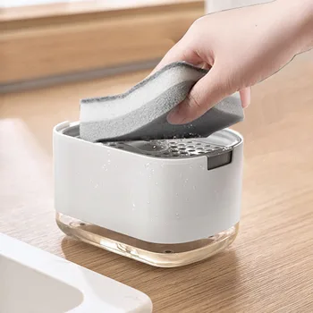 Dispenser di sapone da cucina Dispenser di sapone liquido detersivo Dispenser portasapone di grande capacità Accessori da cucina Schiuma per piatti lavello 1