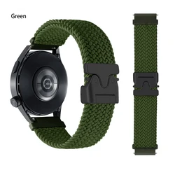 Braided Elastic Nylon Watch Strap - 20mm/22mm Breathable Bracelet - 1Pcs 22mm band (Green)