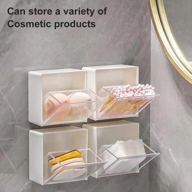 Cosmetics Jewelry Remover Pad Container  Transparent Bathroom Storage Box  - Storage Boxes & Bins - Aliexpress