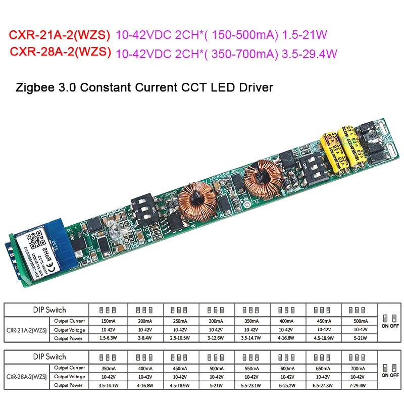 skydance ac110v 220v to 9 45vdc 100 450ma 12w zigbee 3 0 constant current led driver 3 24vdc 350 700ma tuya controller power Zigbee 3.0 Constant Current CCT LED Driver Tuya 10-42VDC 350-700mA/150-500mA CC power supply for WW CW LED magnetic&linear Light