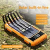 30000mAh High Capacity Solar Power Bank  Intelligent Digital Display Built-in 4-wire Cables Laser Light for Huawei Xiaomi IPhone 5
