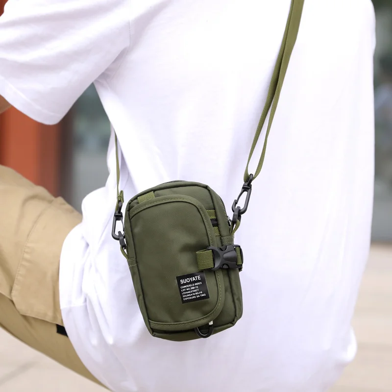 Fashion Multifunctional Men Small Shoulder Bag Durable Nylon Functional Fanny Pack Portable Messenger Bag Casual Mini Waist Pack