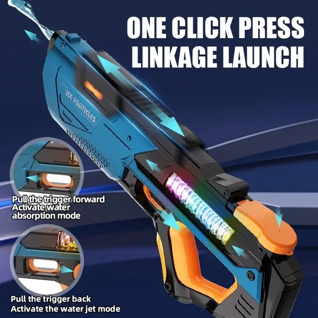 2025 New Electric Continuous Water Gun With Large Capacity Light Automatic Water Absorption Pulse High Pressure Toy Water Gun 3