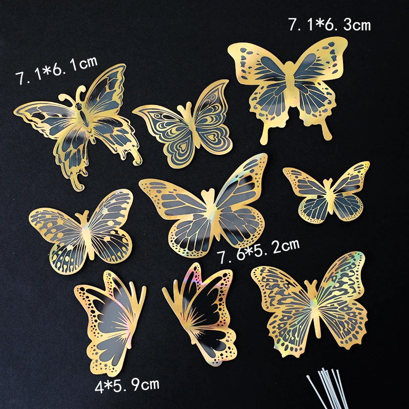 Elegant White Butterfly Cake Topper Set for Wedding and Party Decorations