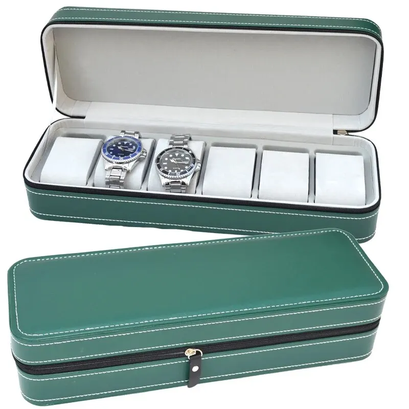 6/10/12 Girds Portable Watch Storage Boxes Organizer with Zipper Classic Style Multifunctional Watch Display Box watch storage box