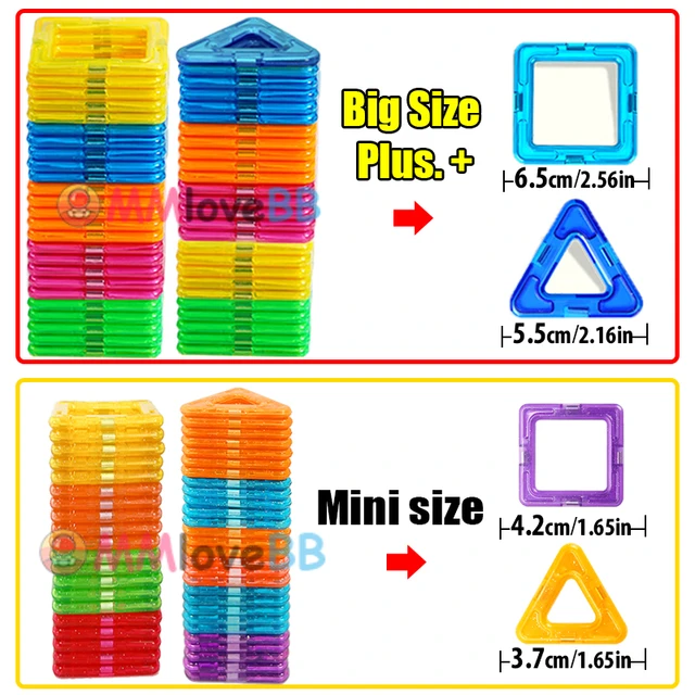 Magnetic Building Blocks Big Size and Mini Size DIY Magnets Toys for Kids Designer Construction Set Gifts for Children Toys 3
