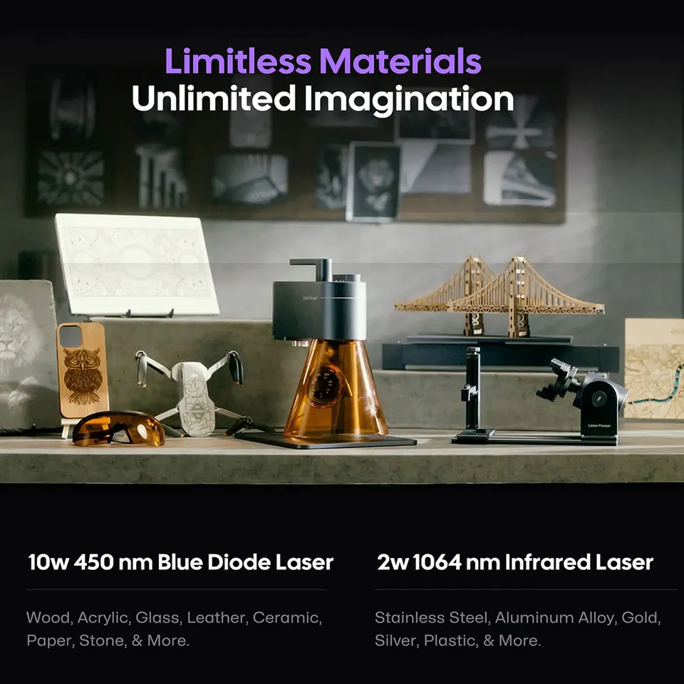 LASERPECKER 4 LP4 レーザー彫刻機すべての材料用デュアルライト