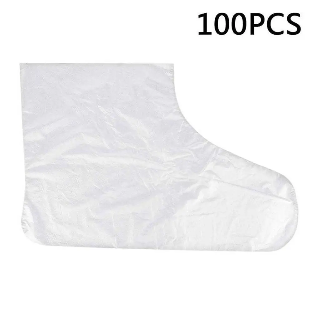 

100Pcs Liner Booties Plastic Therapy Bags Exfoliating foot mask Transparent Shoes Cover Foot cover film Disposable Foot Covers