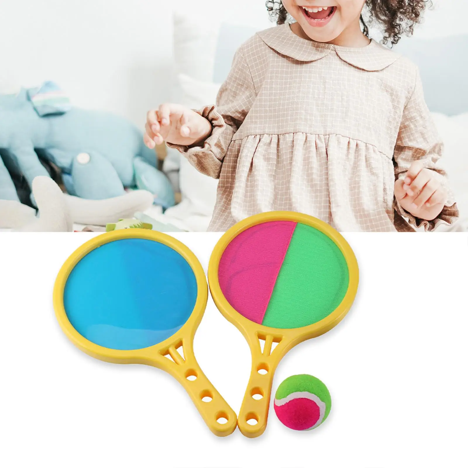 Mini Paddle Catch Ball Game Racket Set, Beach Toys Toss and Catch Ball Parent
