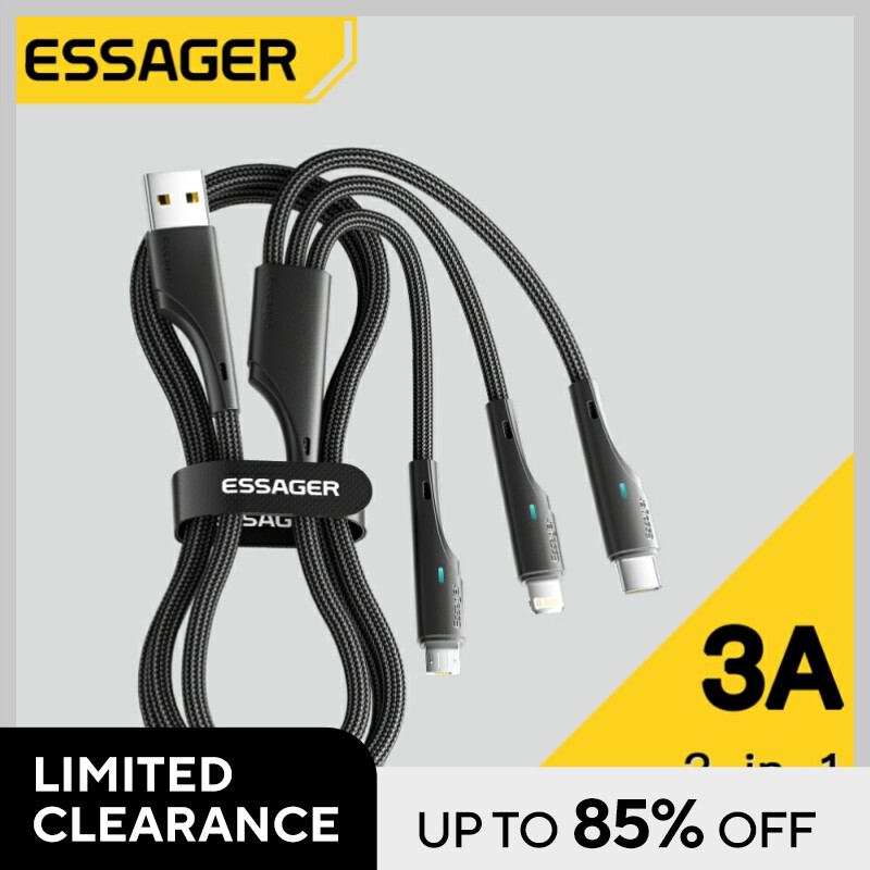 Essage 3 in 1 USB Cable Micro USB Type C Fast Charger Micro USB Type C Data Cable For IP 14 13 Samsung Xiaomi Huawei