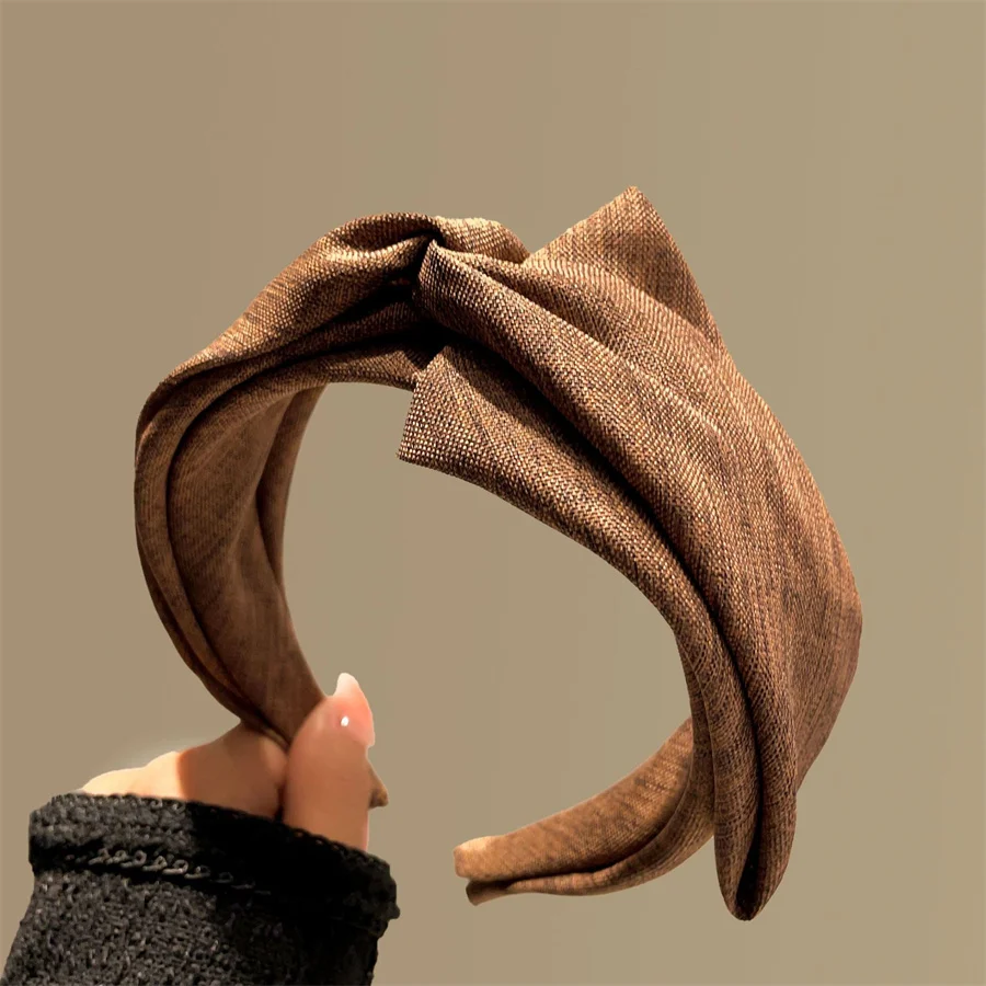 Korean Hair Accessories knitting Cotton Crumpled Women's Head Hoop Wide Bezel Makeup Hairbands for Ladies Headwear 2024 New knitted gloves cozy stylish knitting gloves for women men thickened ribbed cuffs touch screen windproof winter accessories touch