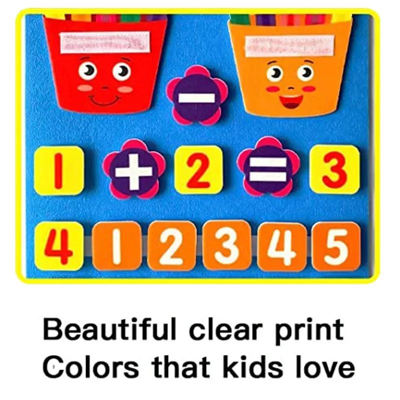 Kids Montessori Toys Felt Finger Number Math Toys Children Learn Hands-on Math Toy Apple Tree Carrot Digital Teaching Aids 2
