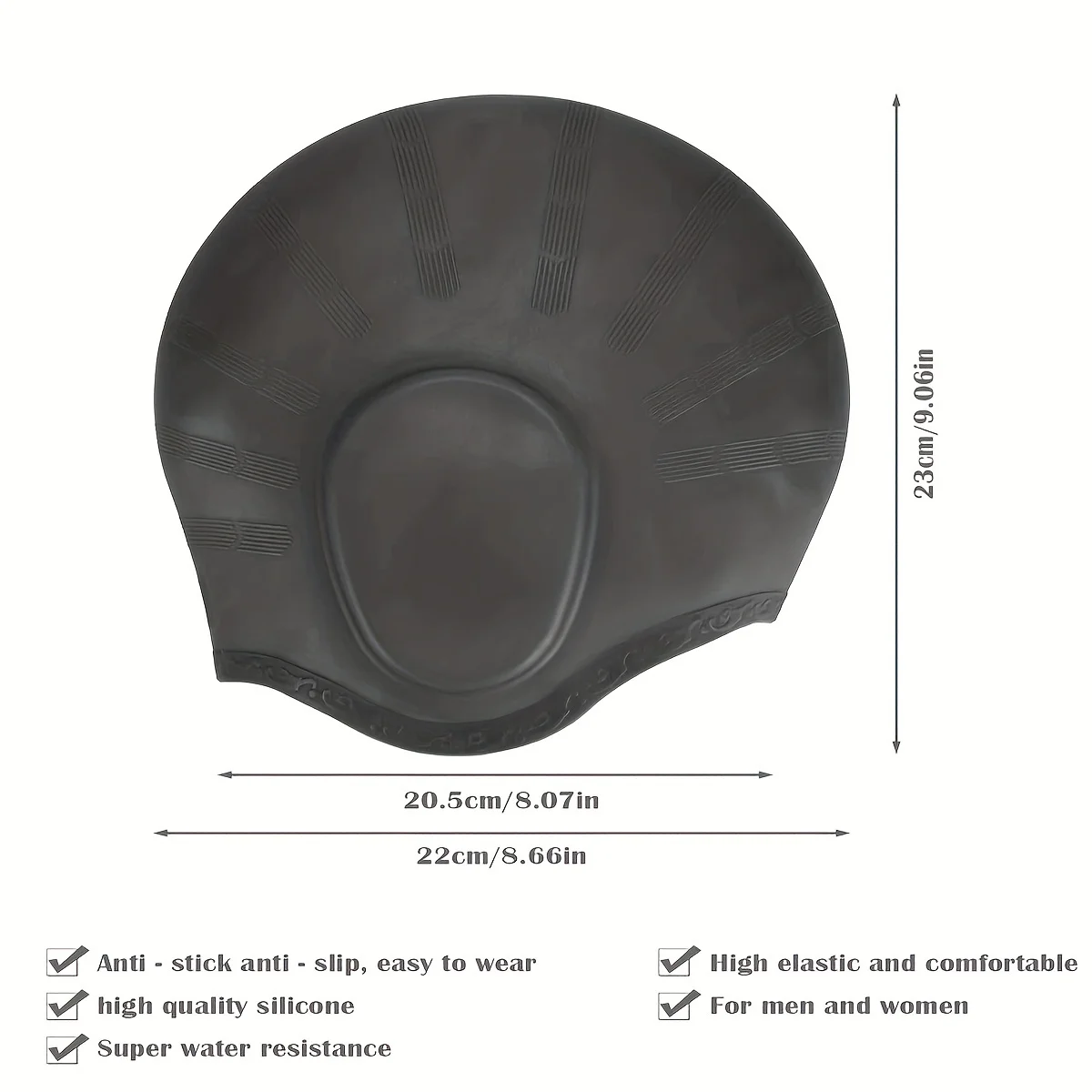 Extra-Strong Silicone Swimming with Ear Pockets-Comfort-Fit for Long Hair, Quick-Drying, Hair-Saving Design-Perfect for Adu