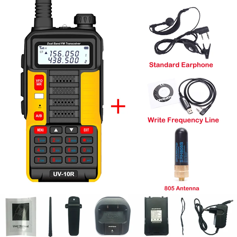 2022 Baofeng Professional Walkie Talkie UV10R Plus 30km 128 Channels VHF UHF Dual Band Two Way CB Ham Radio For Hunt Forest City best walkie talkie Walkie Talkie