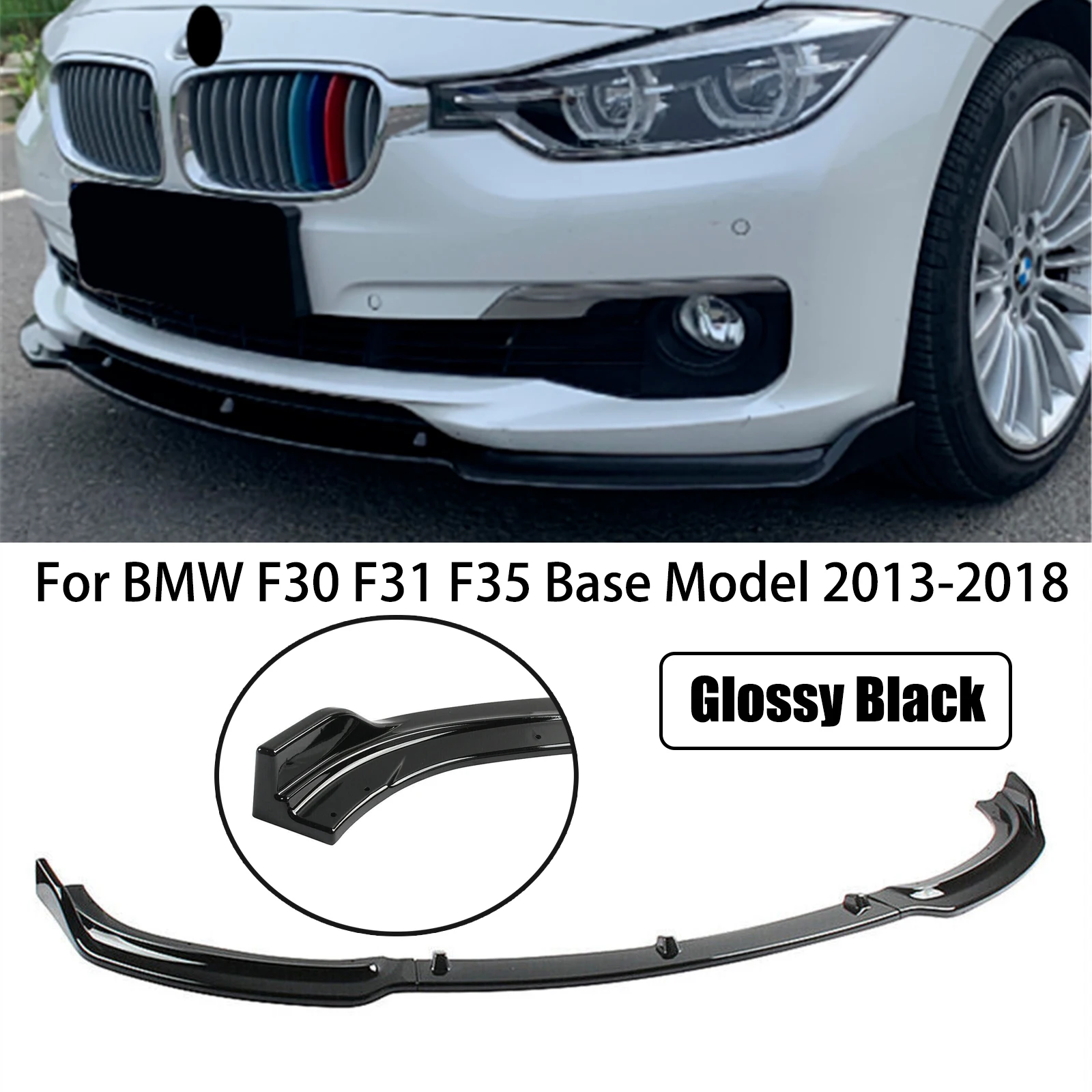

Front Spoiler Bumper Lip For BMW 3 Series F30 F31 F35 2013-2018 Base Sedan Fashion Style Glossy Black Car Lower Splitter Blade