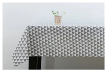 

Cotton Tablecloths, Waterproof Table Covers Gray White Triangle Pattern Gray White Dining Table Coffee Table Deco