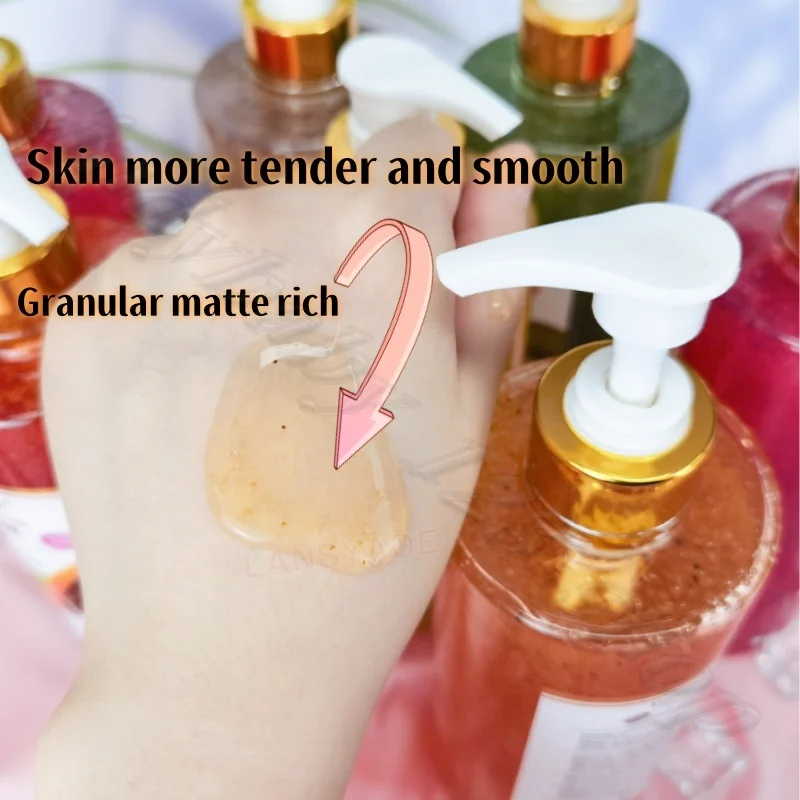 Fruit Scrub Shower Gel Foam Rich Refreshing Moisturizing Gentle Cleansing Improve Dull and Long-lasting Fruit Fragrance 500ml