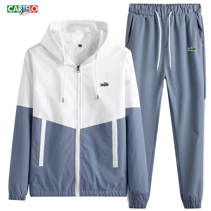 CARTELO Spring and Autumn Fashion New Men's Jacket Set Casual Coat Splice Pants Baseball Jersey Embroidery High Quality Clothing