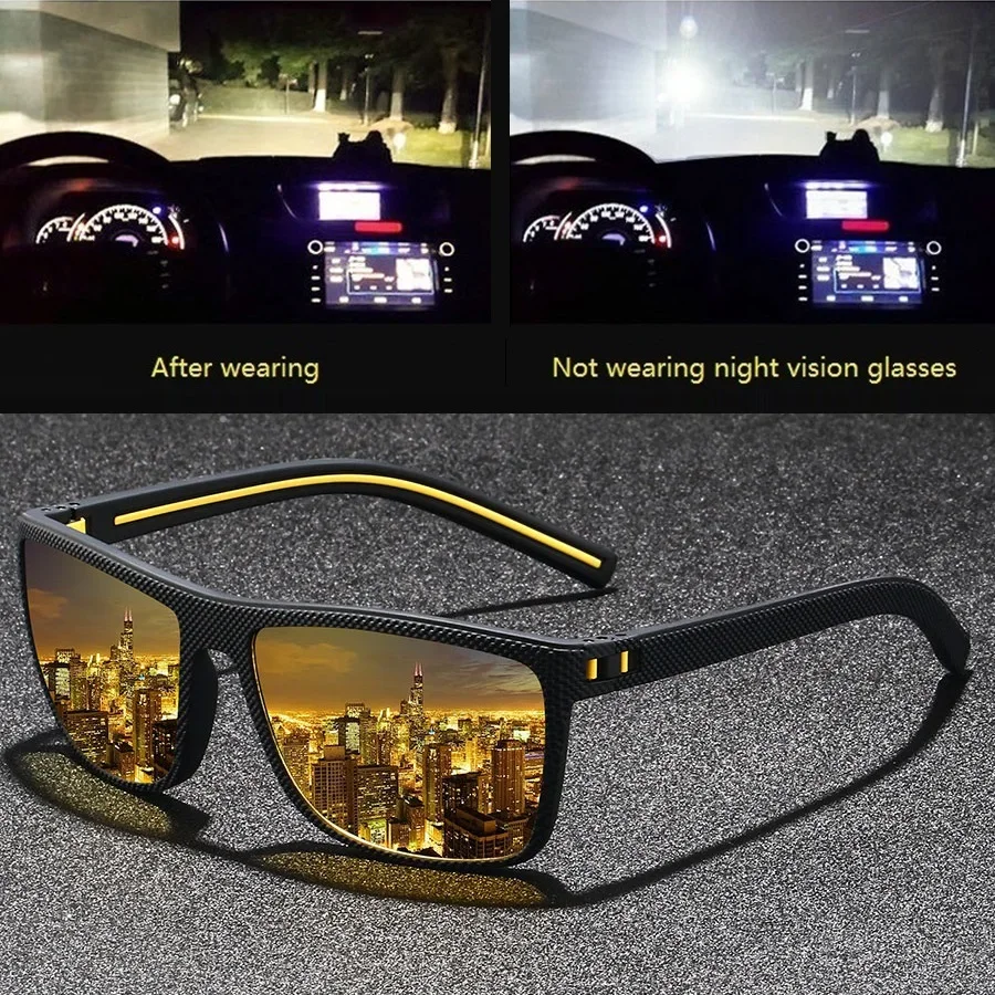 2-teilige polarisierte Sonnenbrille mit Vintage-Karomuster für Männer und Frauen, Angeln, Fahren, modisch, quadratisch, Markendesign, Sonnenbrille, UV400 – Detail 3