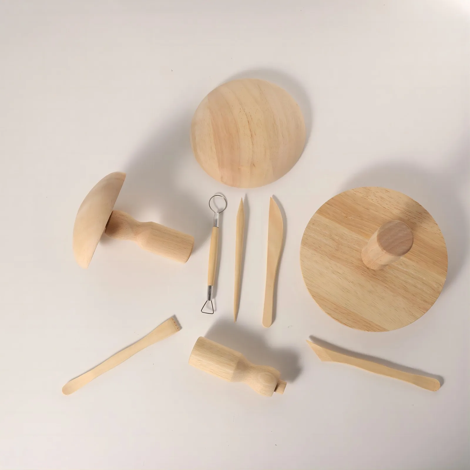 Pottery Molds 4.5'',5.5'',6.5'',7.5",8.5",9.5",10.5" Plaster Molds Wood Pottery Tools with Handle Ceramic for