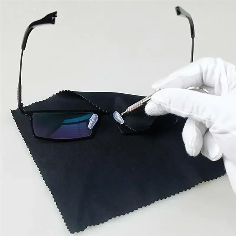 10 Pairs of Glasses Nose Pads Screw-in Soft Oval Silicone Air Chamber Glasses Non-slip Nose Pads