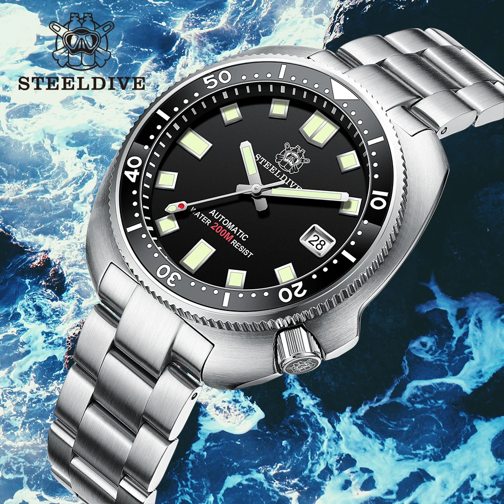 Мужские механические часы для дайвинга STEELDIVE SD1980 роскошные с большим циферблатом