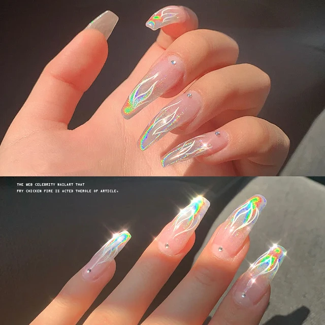 Holographic Nail Powder Chrome Laser Mirror Glitter Design Nail