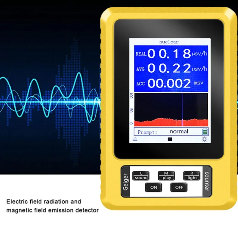Handheld Portable Digital EMF Meter Electromagnetic Radiation Nuclear Radiation Detector Geiger Counter New XR3-BR-9C 2-in-1